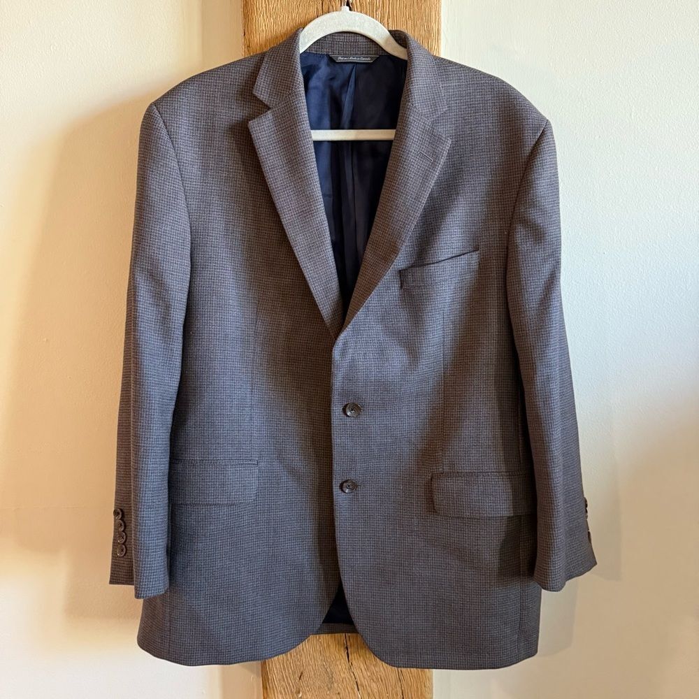 Jack Victor 100% Wool Blazer - Brown/Blue 44R